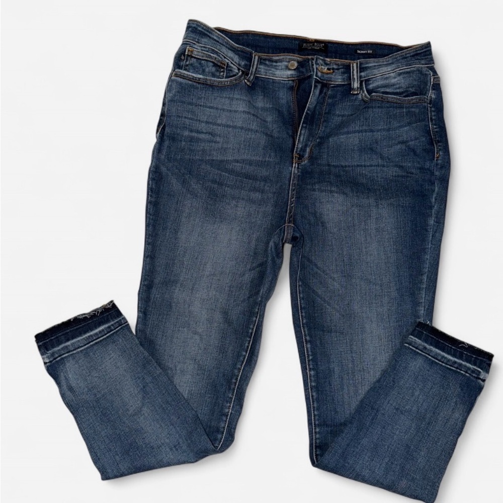 Judy Blue High Rise Dark Skinny Blue Jeans Women’s Size 15 - Picture 6 of 11